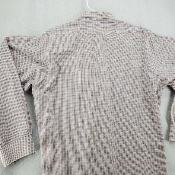 Chaps Shirt Men's Long Sleeve Classic Fit Plaid Casual Button Up White 16.5 - Picture 10 of 11